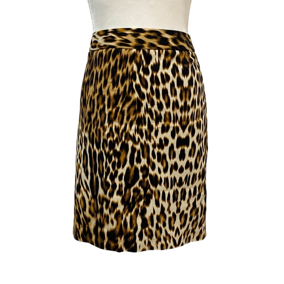 WORTHINGTON Pencil Skirt Size 10 Leopard Print Gold Black Short MIDI Lined - Picture 1 of 12